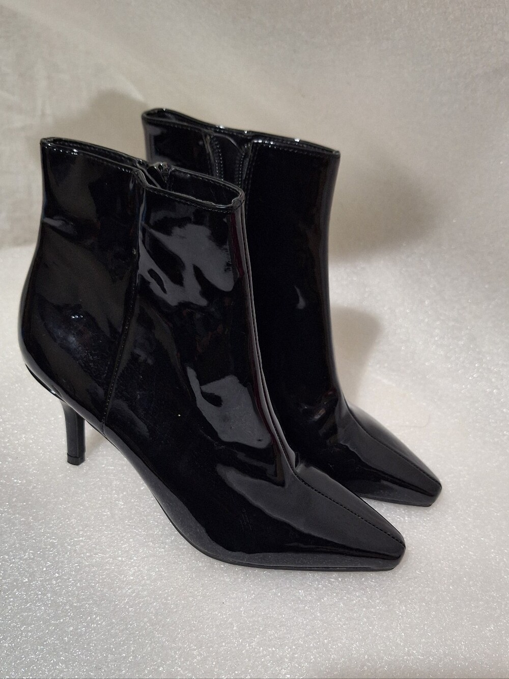 Nine West Black Patent Pointed Toe Ankle Booties